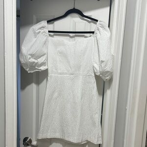 White Puff Sleeve Dress